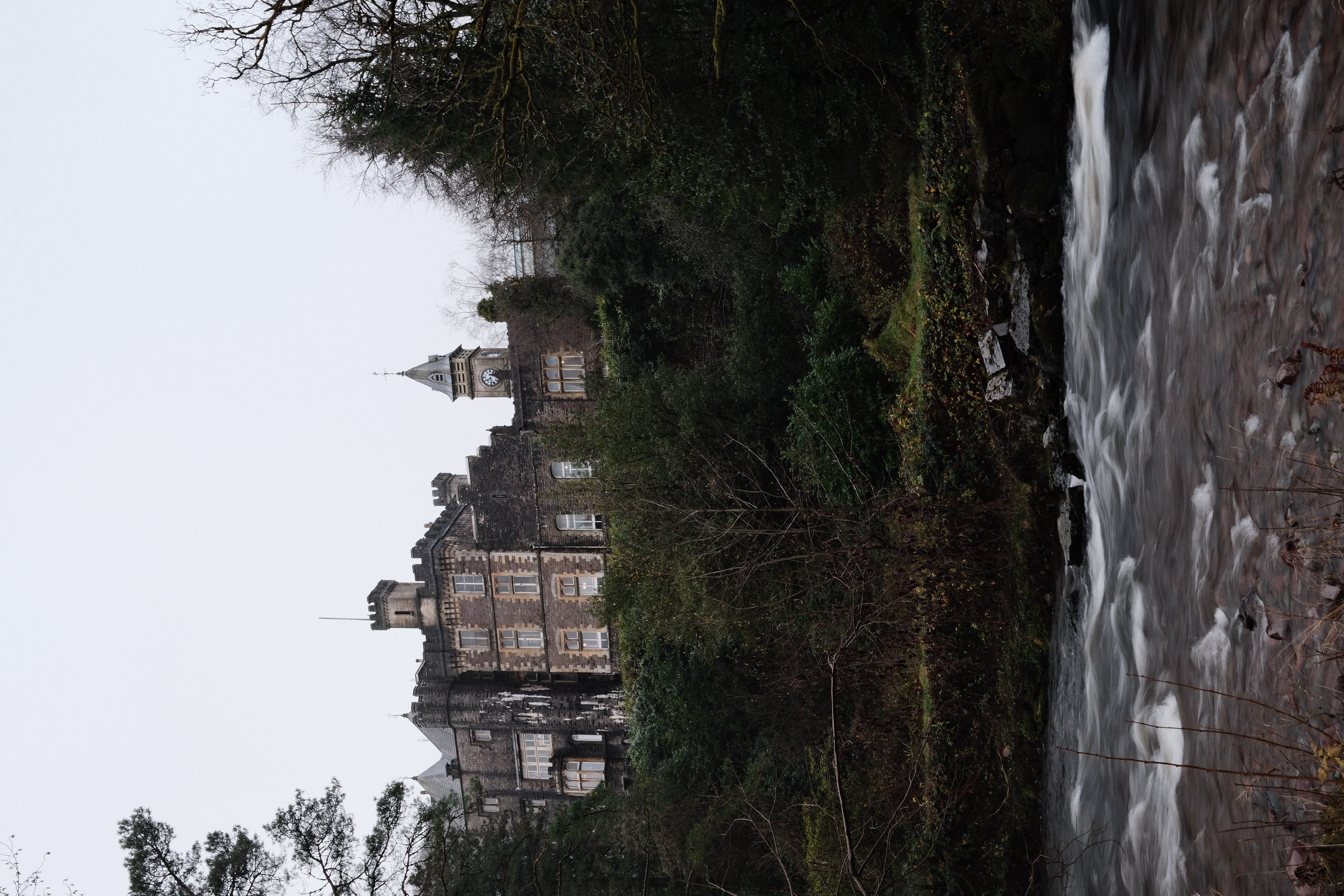 Craig-y-Nos Castle above the river